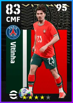 Vitinha eFootball 2026 player card — 83 OVR CMF