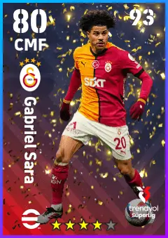 Gabriel Sara eFootball 2026 player card — 80 OVR CMF