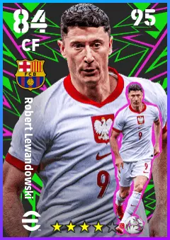 Robert Lewandowski eFootball 2026 player card — 84 OVR CF