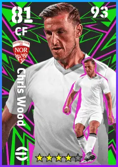 Chris Wood eFootball 2026 player card — 81 OVR CF