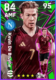 Kevin De Bruyne eFootball 2026 player card — 84 OVR AMF