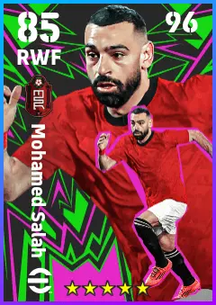 Mohamed Salah eFootball 2026 player card — 85 OVR RWF