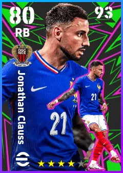 Jonathan Clauss eFootball 2026 player card — 80 OVR RB