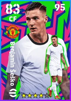 Benjamin Sesko eFootball 2026 player card — 83 OVR CF