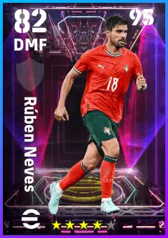 Ruben Neves eFootball 2026 player card — 82 OVR DMF