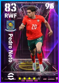 Pedro Neto eFootball 2026 player card — 83 OVR RWF