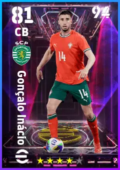 Goncalo Inacio eFootball 2026 player card — 81 OVR CB
