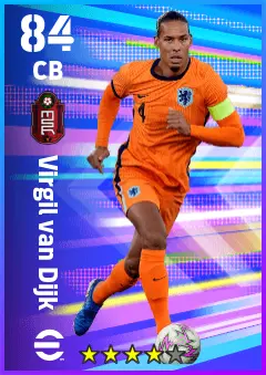 Virgil van Dijk eFootball 2026 player card — 84 OVR CB