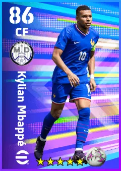 Kylian Mbappe eFootball 2026 player card — 86 OVR CF