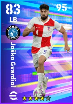 Josko Gvardiol eFootball 2026 player card — 83 OVR LB