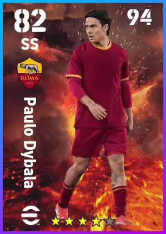 Paulo Dybala eFootball 2026 player card — 82 OVR SS