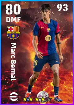 Marc Bernal eFootball 2026 player card — 80 OVR DMF