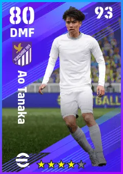 Ao Tanaka eFootball 2026 player card — 80 OVR DMF