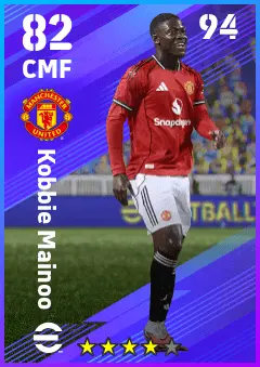 Kobbie Mainoo eFootball 2026 player card — 82 OVR CMF