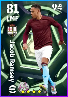 Jacob Ramsey eFootball 2026 player card — 81 OVR LMF