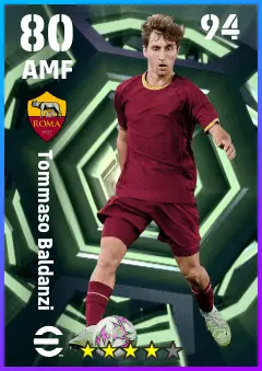 Tommaso Baldanzi eFootball 2026 player card — 80 OVR AMF