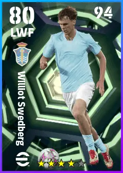 Williot Swedberg eFootball 2026 player card — 80 OVR LWF