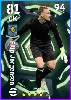 Filip Jorgensen eFootball 2026 player card — 81 OVR GK