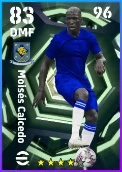 Moises Caicedo eFootball 2026 player card — 83 OVR DMF