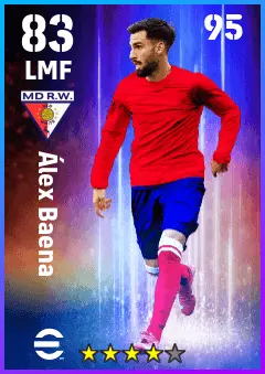 Alex Baena eFootball 2026 player card — 83 OVR LMF