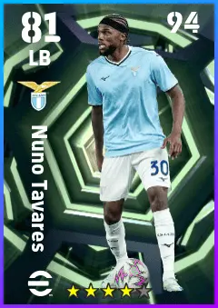 Nuno Tavares eFootball 2026 player card — 81 OVR LB
