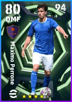 Maximo Perrone eFootball 2026 player card — 80 OVR DMF