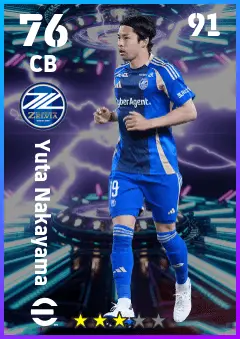 Yuta Nakayama eFootball 2026 player card — 76 OVR CB