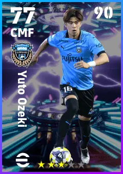 Yuto Ozeki eFootball 2026 player card — 77 OVR CMF