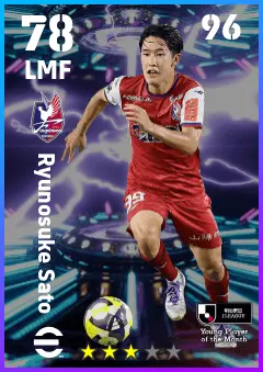 Ryunosuke Sato eFootball 2026 player card — 78 OVR LMF
