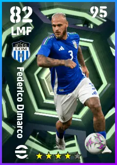 Federico Dimarco eFootball 2026 player card — 82 OVR LMF