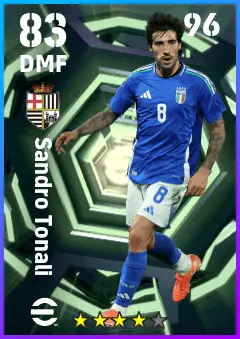 Sandro Tonali eFootball 2026 player card — 83 OVR DMF