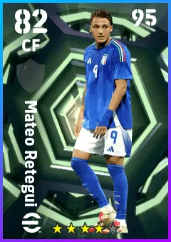 Mateo Retegui eFootball 2026 player card — 82 OVR CF