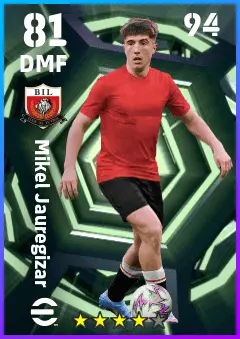 Mikel Jauregizar eFootball 2026 player card — 81 OVR DMF