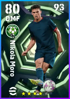 Nikola Moro eFootball 2026 player card — 80 OVR DMF