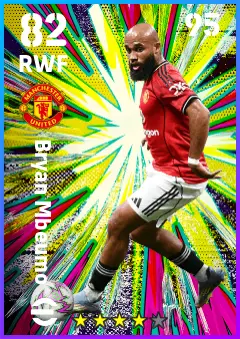 Bryan Mbeumo eFootball 2026 player card — 82 OVR RWF