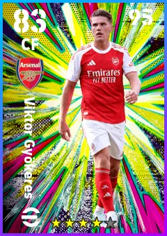 Viktor Gyokeres eFootball 2026 player card — 83 OVR CF