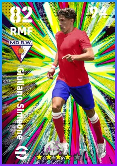 Giuliano Simeone eFootball 2026 player card — 82 OVR RMF