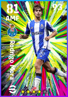 Rodrigo Mora eFootball 2026 player card — 81 OVR AMF