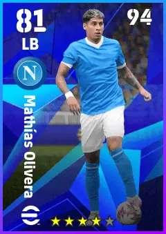Mathias Olivera eFootball 2026 player card — 81 OVR LB