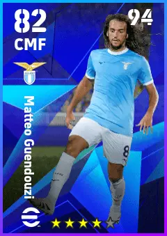 Matteo Guendouzi eFootball 2026 player card — 82 OVR CMF