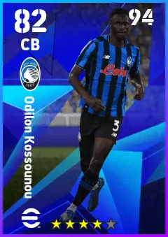Odilon Kossounou eFootball 2026 player card — 82 OVR CB