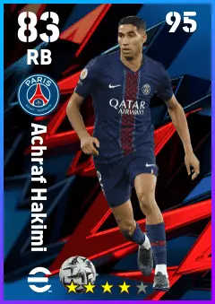 Achraf Hakimi eFootball 2026 player card — 83 OVR RB