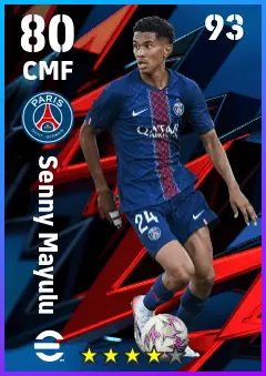 Senny Mayulu eFootball 2026 player card — 80 OVR CMF