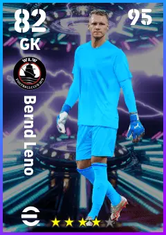 Bernd Leno eFootball 2026 player card — 82 OVR GK