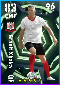 Granit Xhaka eFootball 2026 player card — 83 OVR CMF
