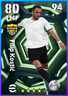 Filip Kostic eFootball 2026 player card — 80 OVR LMF