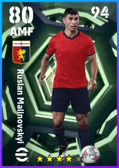 Ruslan Malinovskyi eFootball 2026 player card — 80 OVR AMF