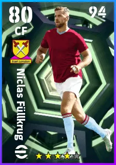 Niclas Fullkrug eFootball 2026 player card — 80 OVR CF