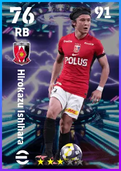 Hirokazu Ishihara eFootball 2026 player card — 76 OVR RB