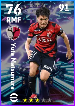 Yuta Matsumura eFootball 2026 player card — 76 OVR RMF